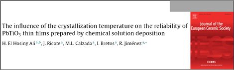 New Publication in Journal of the European Ceramic Society