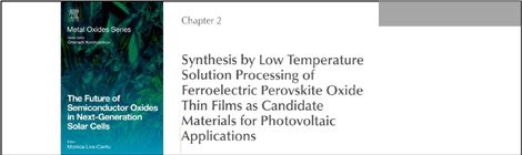Chapter in book on the future of oxides in solar cells
